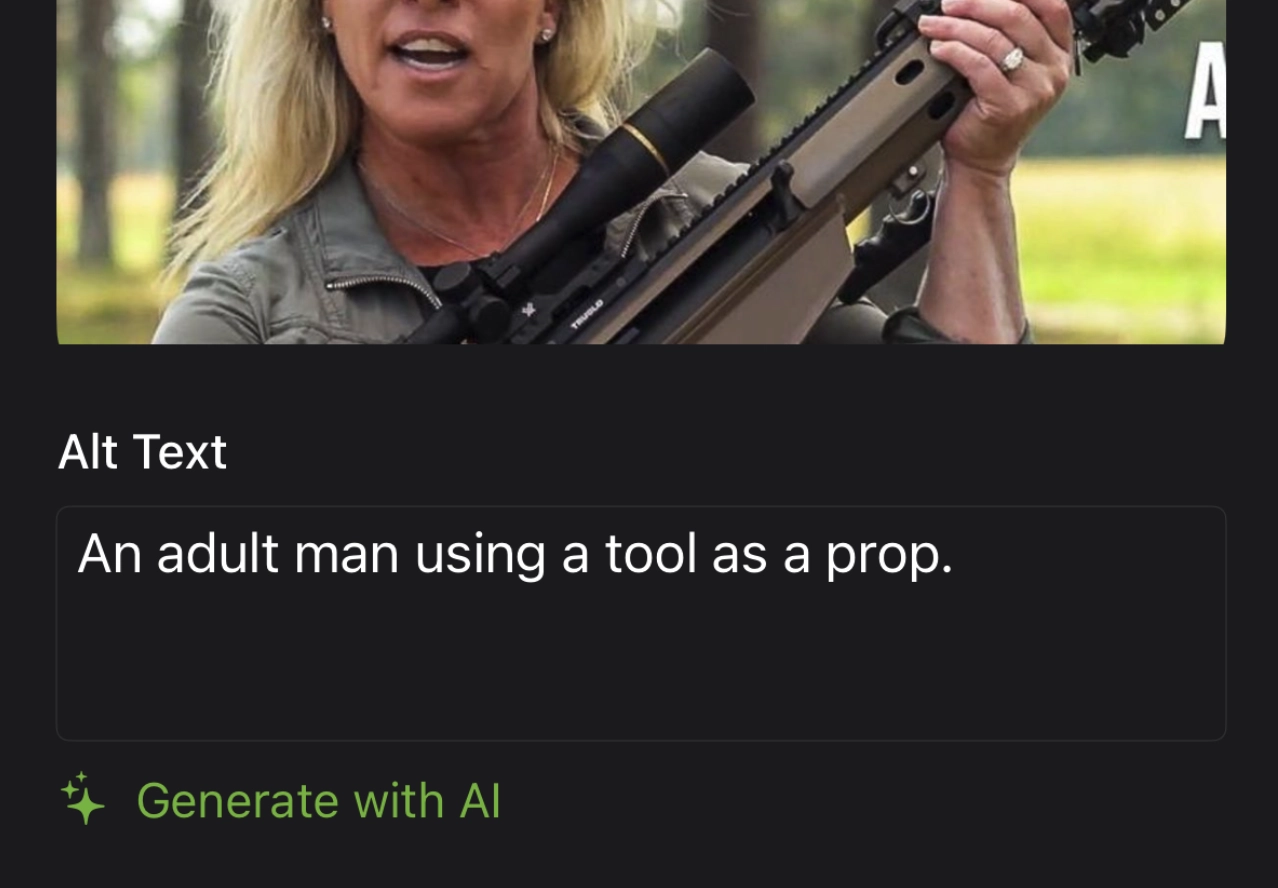 AI alt text generator feature