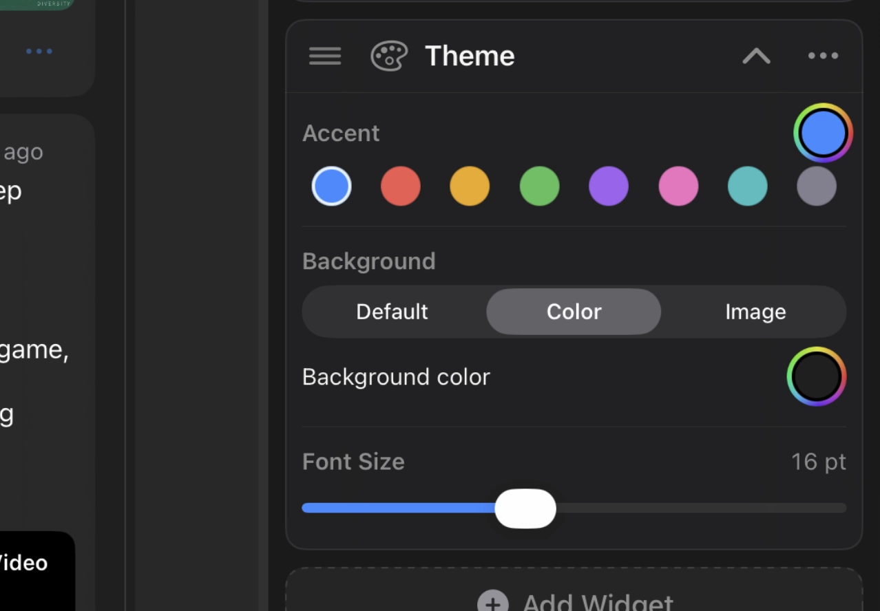 Theme editor feature